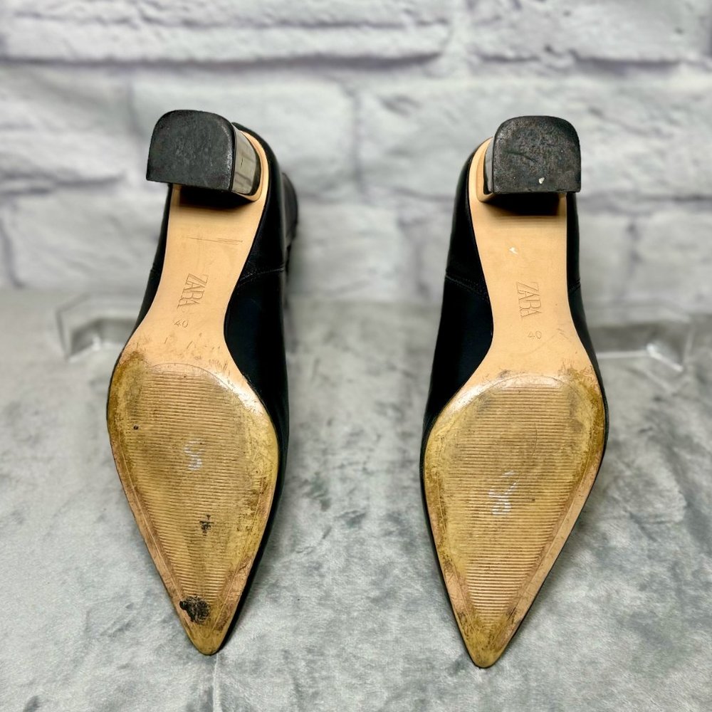 Zara Black & Silver Leather Chelsea Boots - Picture 5 of 6